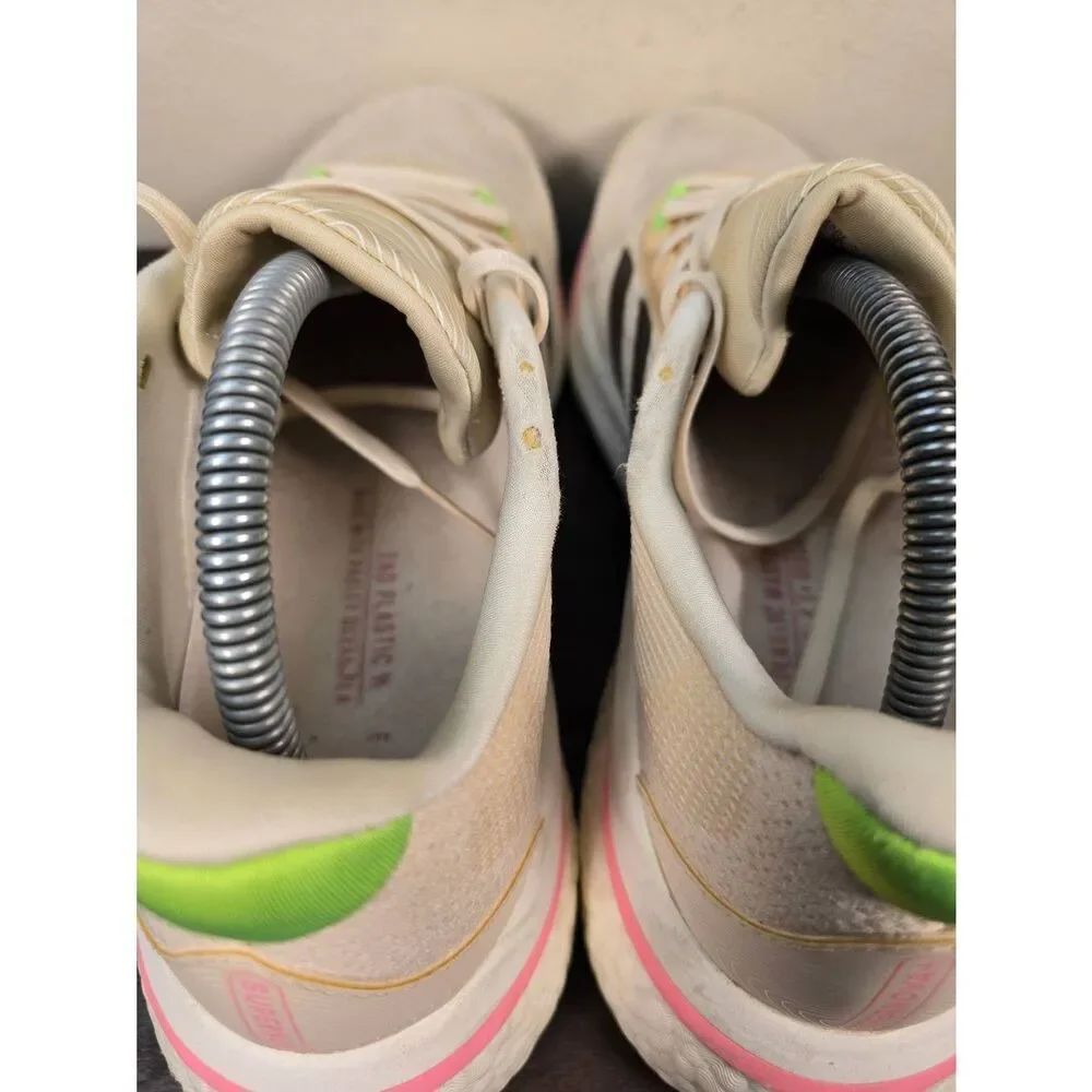 Adidas Supernova+ Womens Running Shoe Size 10.5 GY8313 Training Beige/Black/Pink